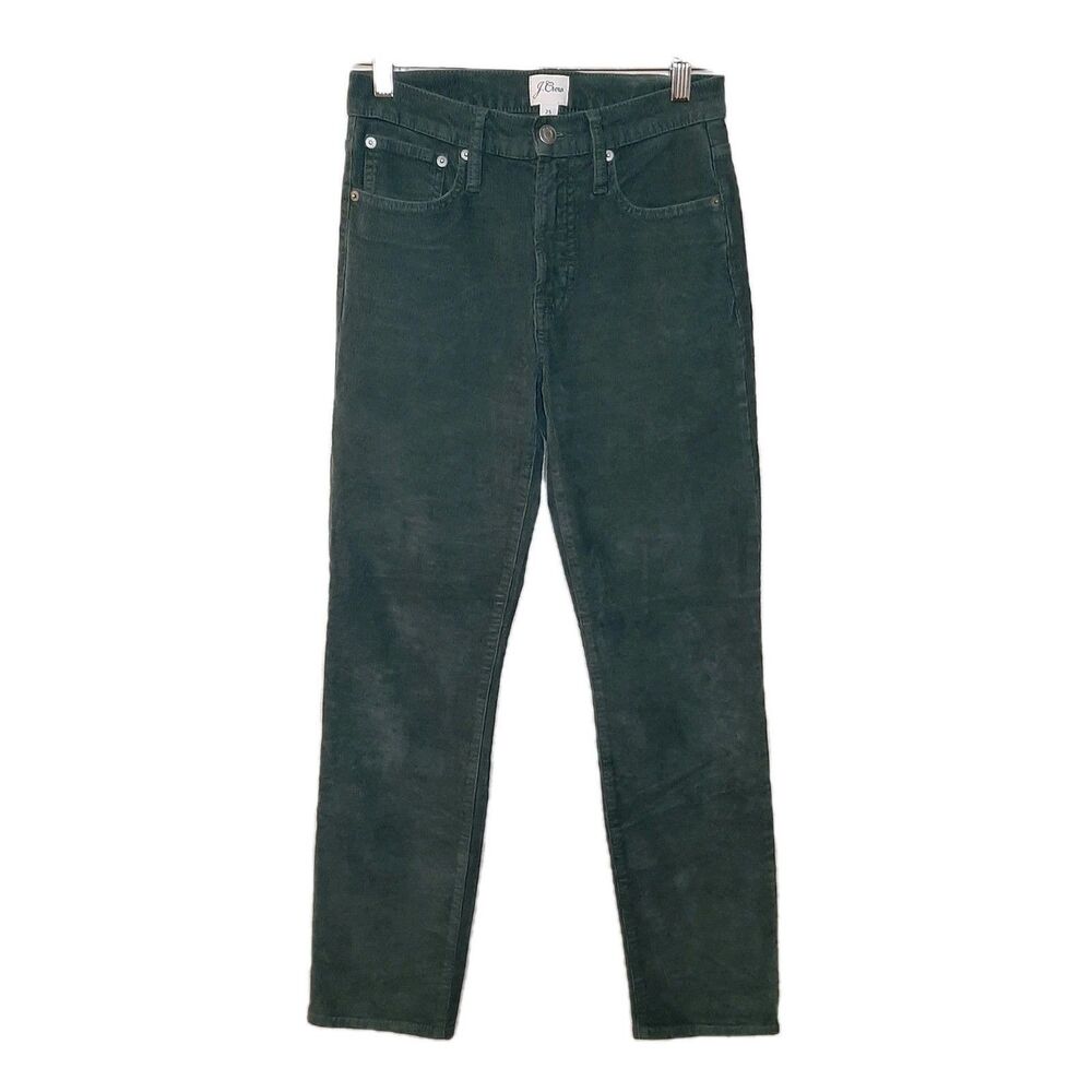 J. Crew Pants Green Women Size 25 Vintage Slim Straight Corduroy Soft